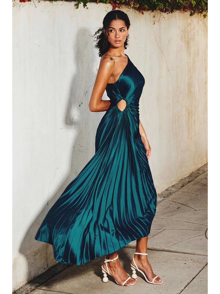 Dress Forum - Wholesale Dress - Women's - Olympia Asymmetrical Pleated Maxi Dress (1)30