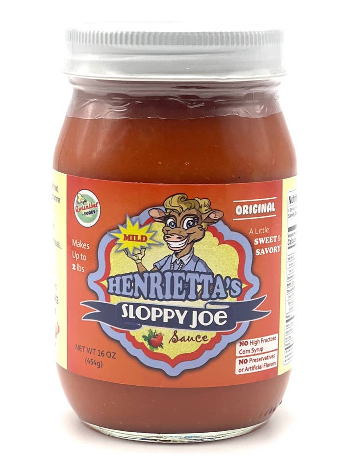 Henrietta's Sloppy Joe Sauce 16. oz Jars (Case of 12) for wholesale by Qwiznibet Foods