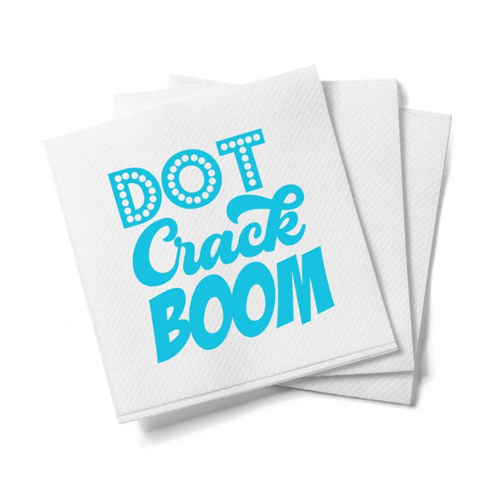 Dot Crack Bam Mahjong Cocktail Napkins Aqua | Set of 20 for wholesale by Busy Bee Gift
