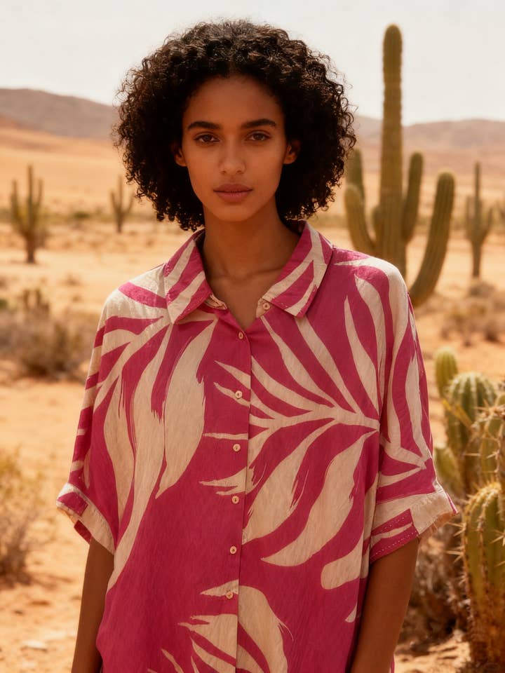 Tropical print shirt for wholesale by last queen