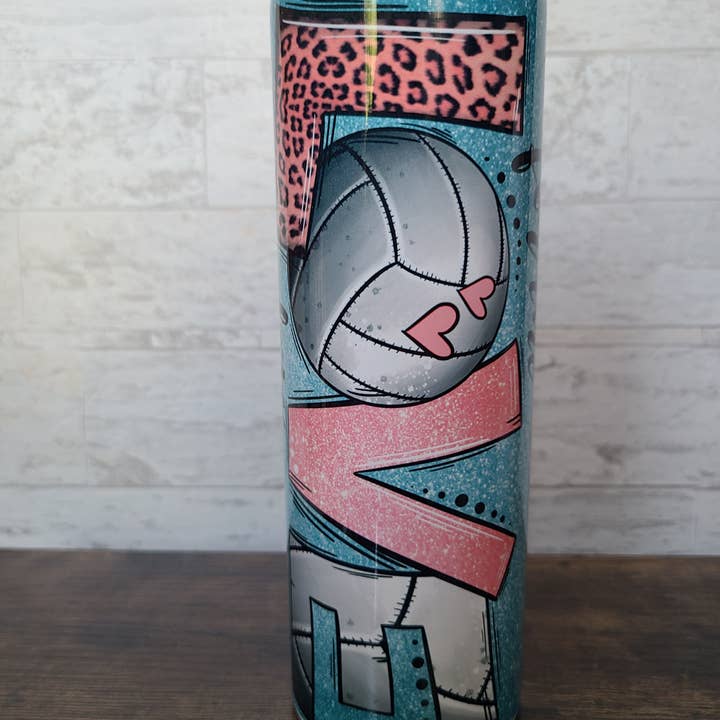 Gobelet skinny LOVE Volleyball 20 oz pour la vente par LB Personalized Design
