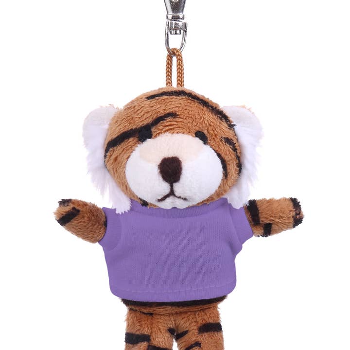 Plushland - Wholesale Keychain – Unisex - 4" Keychain - Tiger with customized shirt9