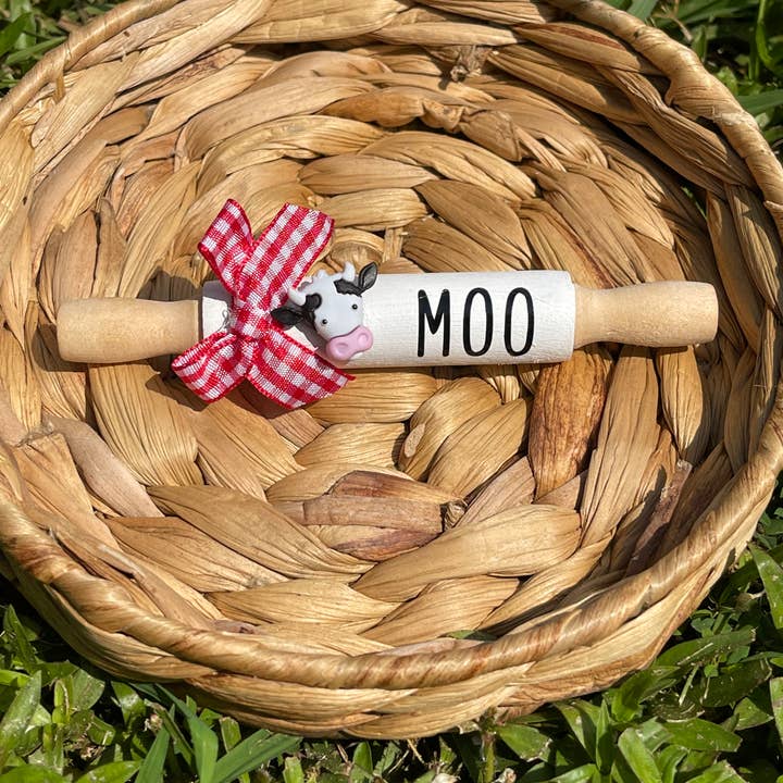 5” Mini farmhouse rolling pin, tier tray decor, for wholesale by AH Designs 15