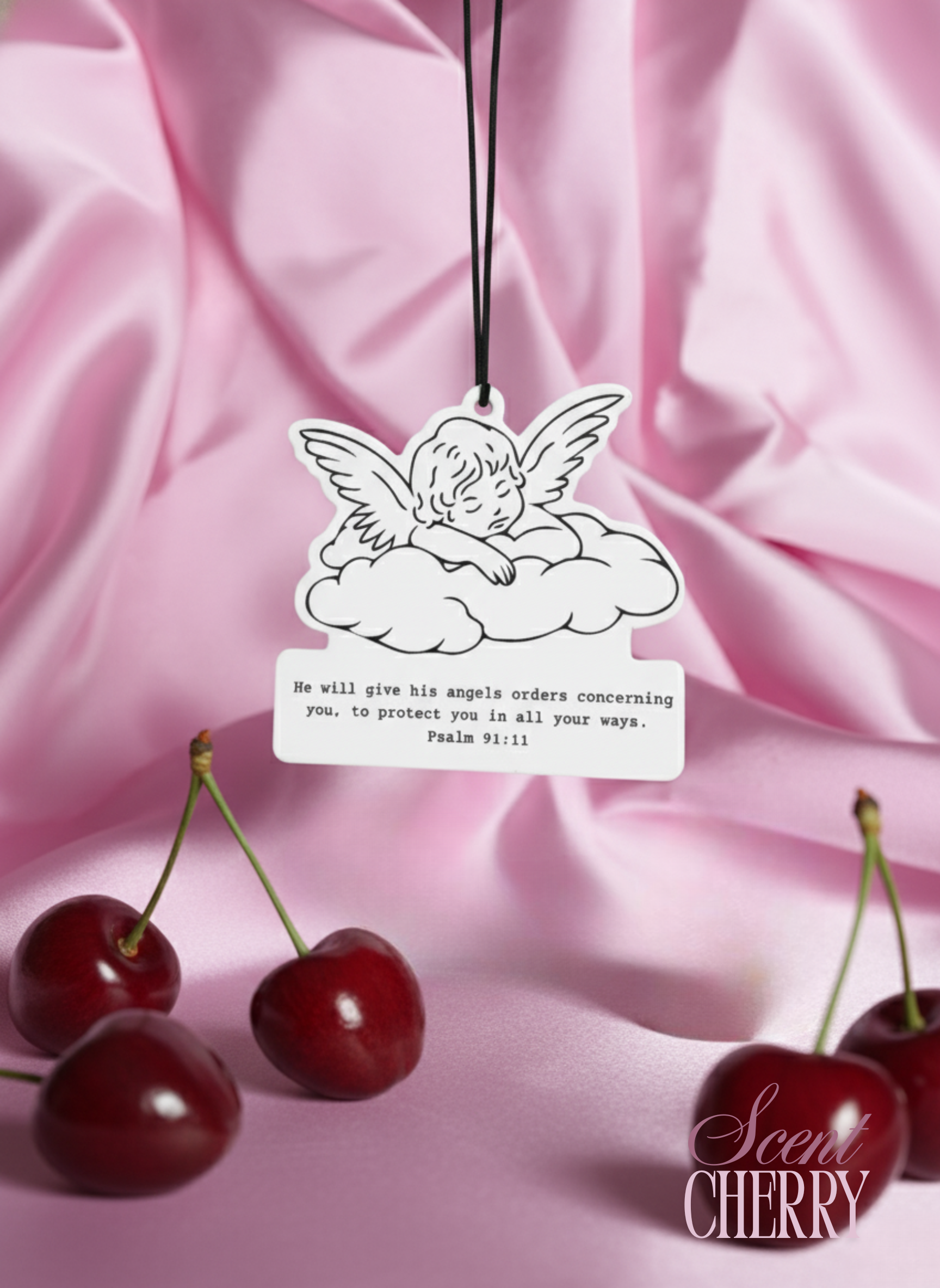 Sunday Grace Studio - Wholesale Car Freshener - Unisex - Psalm 91:11 Angel Christian Car Air Freshener Cherry Scent4