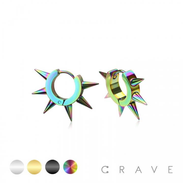 PAIRE DE BOUCLES D'OREILLES HUGGIE/CRÉOLES EN ACIER CHIRURGICAL 316L AVEC 6 MM SP pour la vente par CRAVE