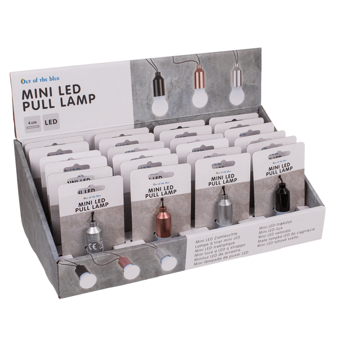 Out of the blue KG - Wholesale Retailer Display - Home & Living - Mini LED pushing lamp, ca. 5 cm, 3 colours ass.,2
