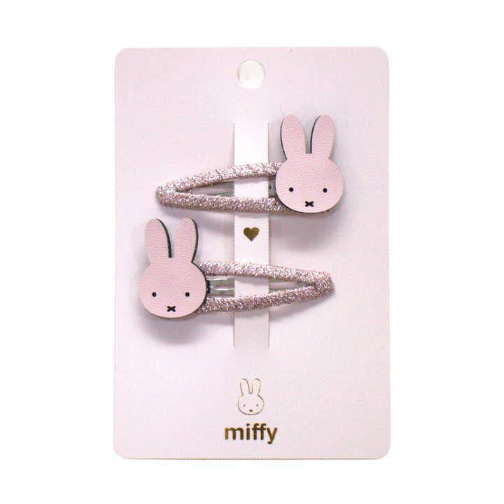 Duo of Miffy Pink Barrettes - Miffy x Yuko B Collection. for wholesale by Yuko B