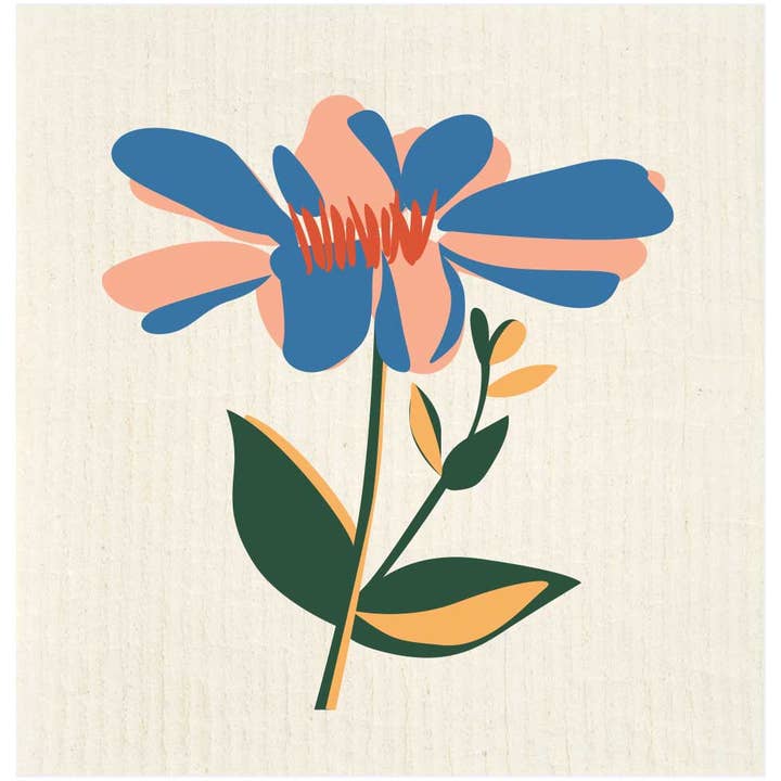 Large Striped Bloom Swedish Dishcloth for wholesale by Potluck Press