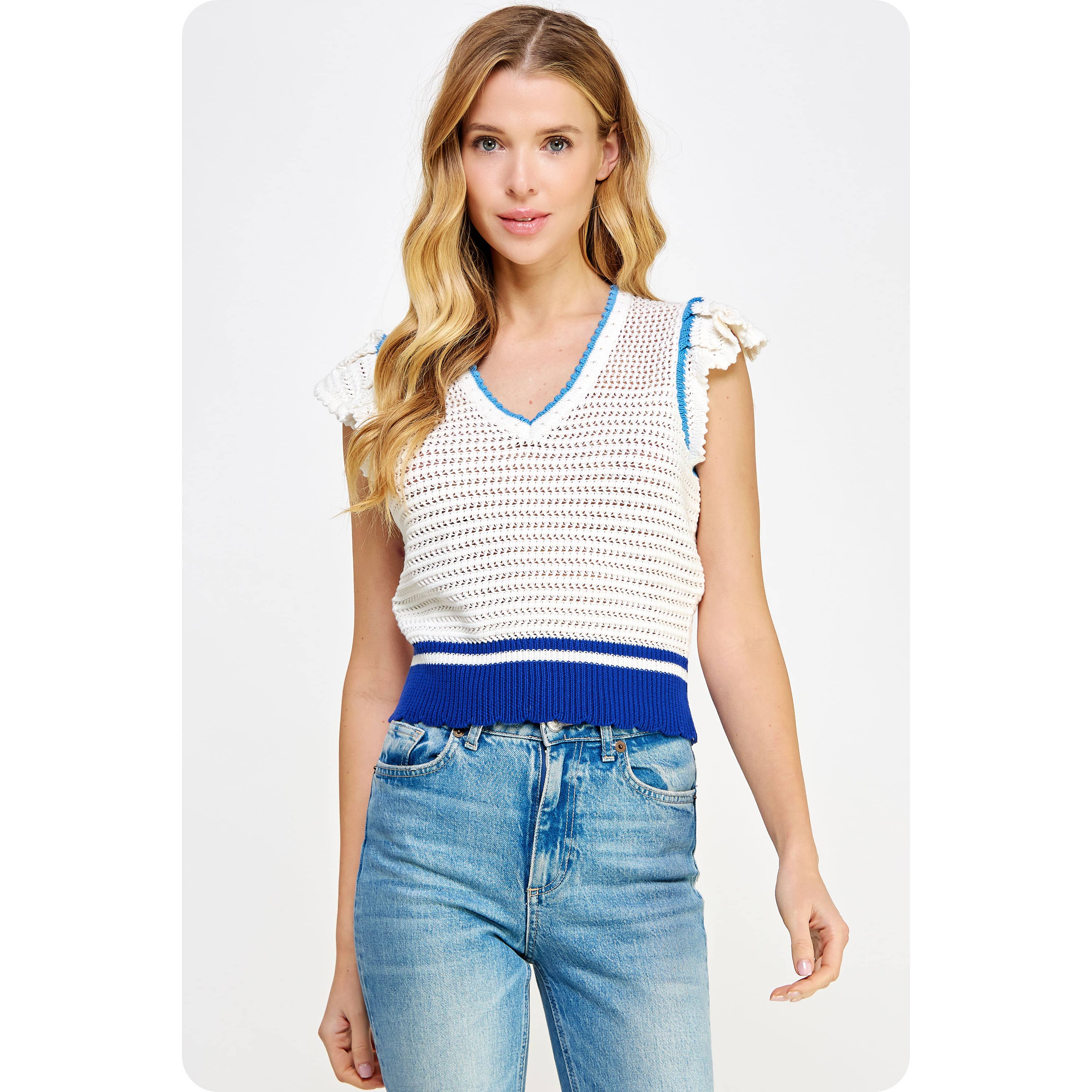 Strut & Bolt - Vente Haut en maille – femme - Haut en tricot à tissage ouvert au crochet12