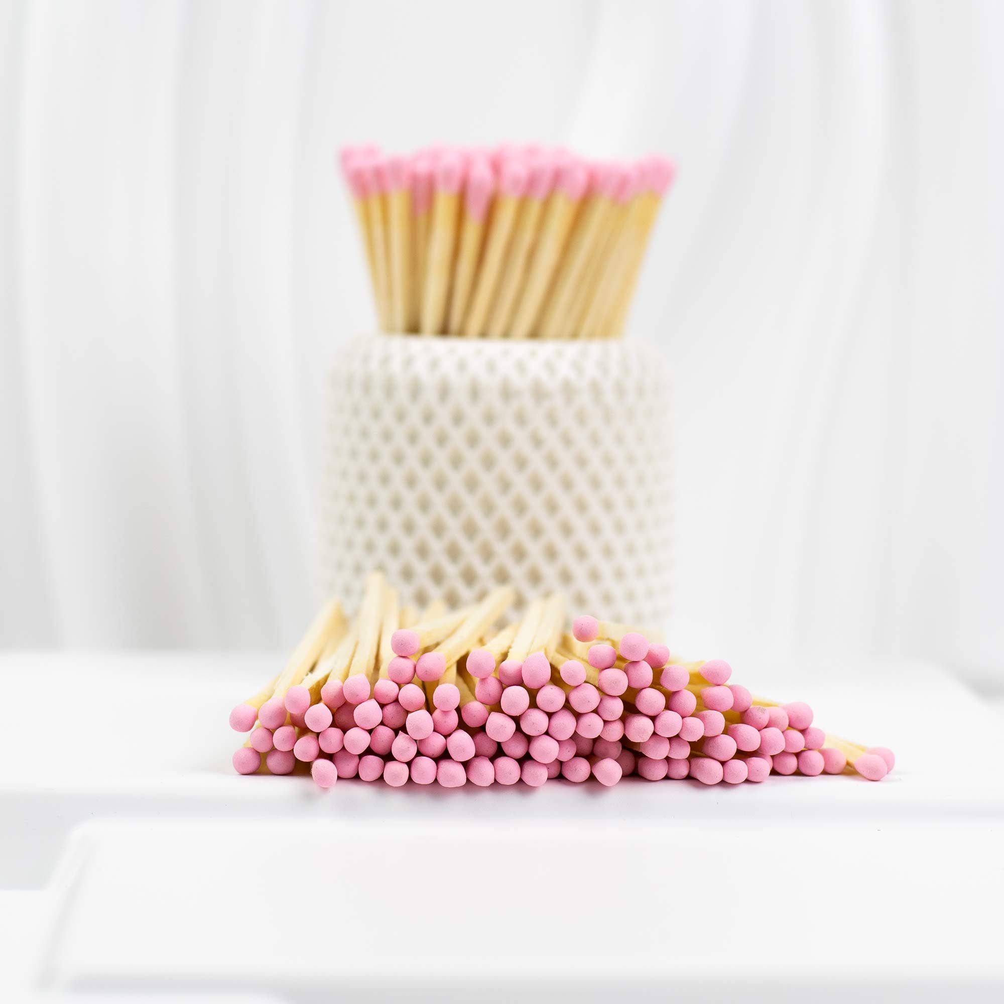 UniqueGiftsAG – wholesale Matches – 9.5 cm Pink Light Head Wooden Matches Refill 3