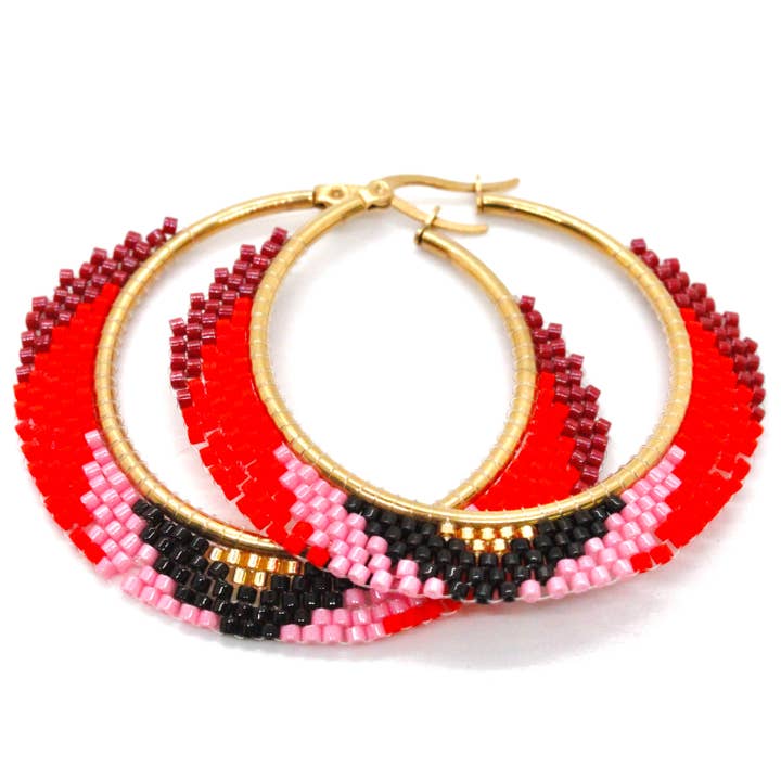 LIZOU – Brincos de argola por atacado – Brincos Retro Miyuki Seed Bead Hoop - Coleção Seeds5