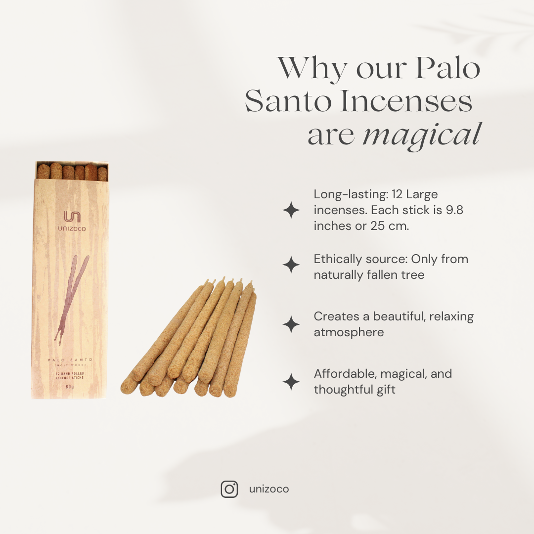 UNIZOCO - Vendita all'ingrosso Incensi - Bastoncini di Incenso Palo Santo Premium fatti a mano | 12 pezzi1