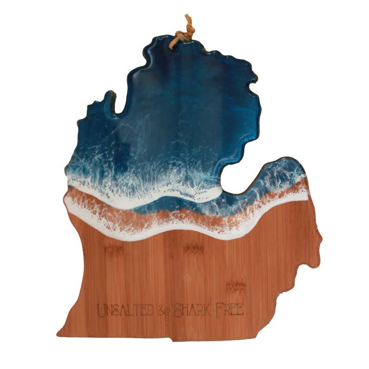 Michigan Mitten Engraved Charcuterie Board for wholesale by Resin Vibes by MB