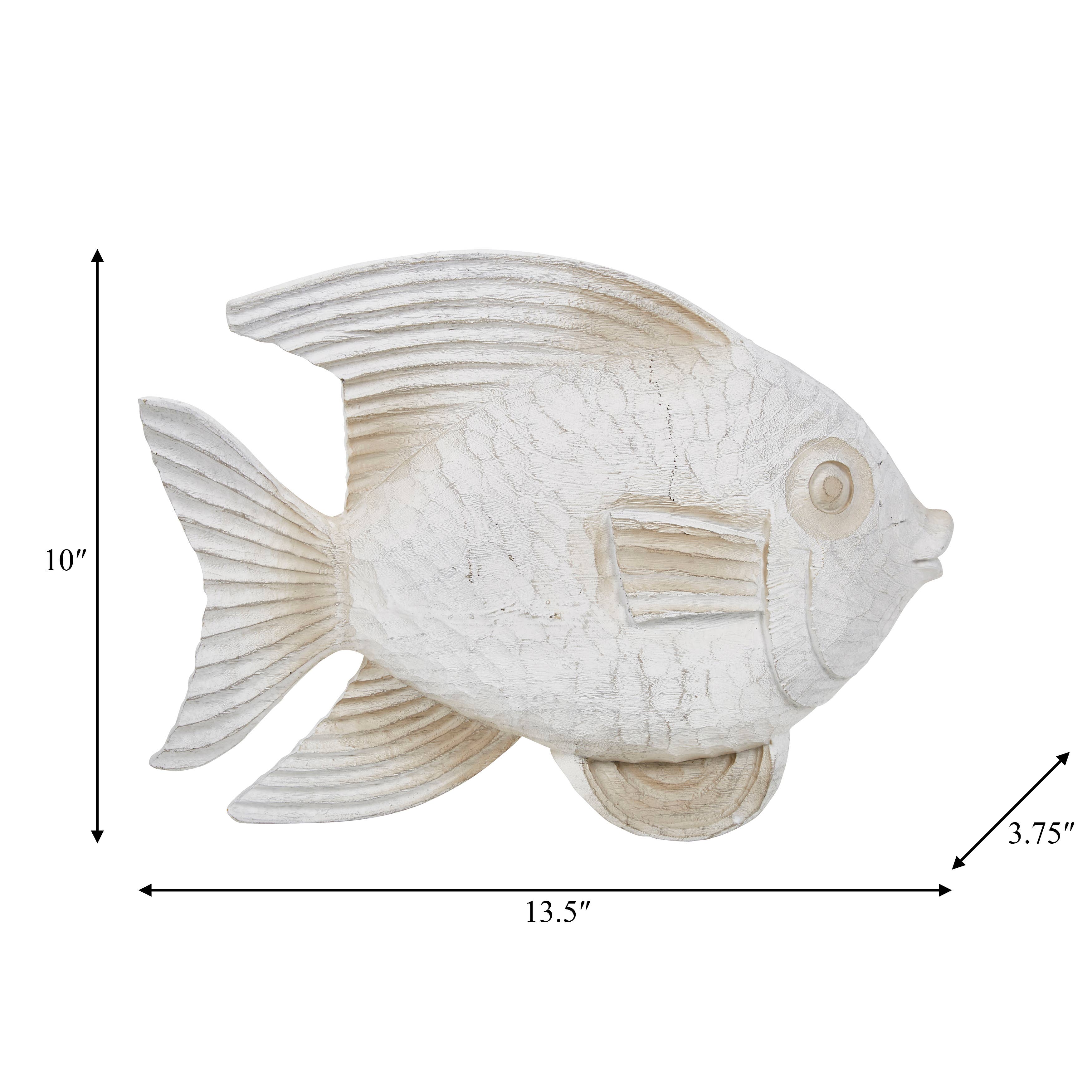 Sagebrook Home - Wholesale Decorative Figurine - Resin Coastal Fish Decorative Figurine - White, 14 in.2