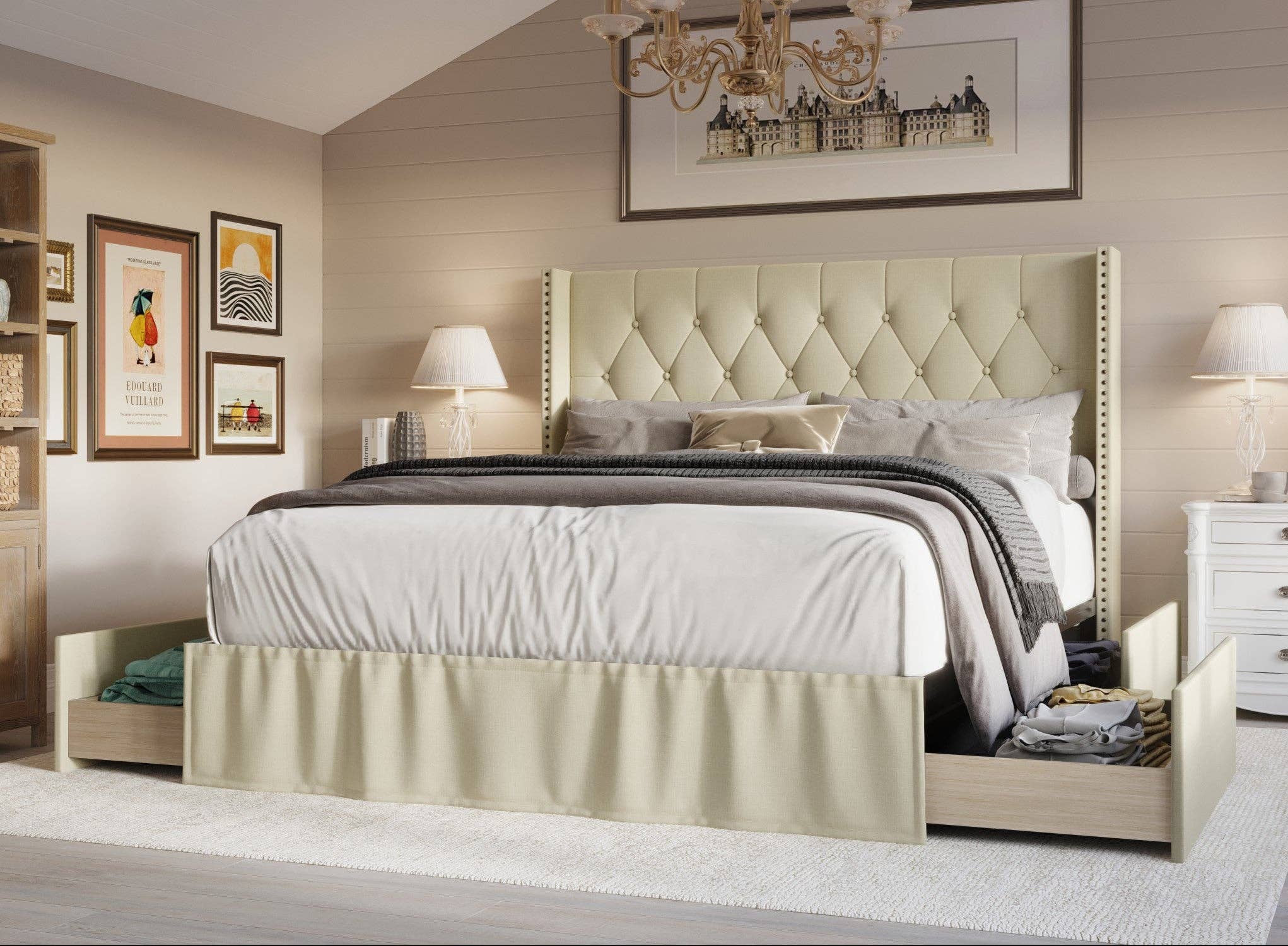 Home Design - Wholesale Bed - Home Design Andrea Upholstered Storage Panel Bed Frame0