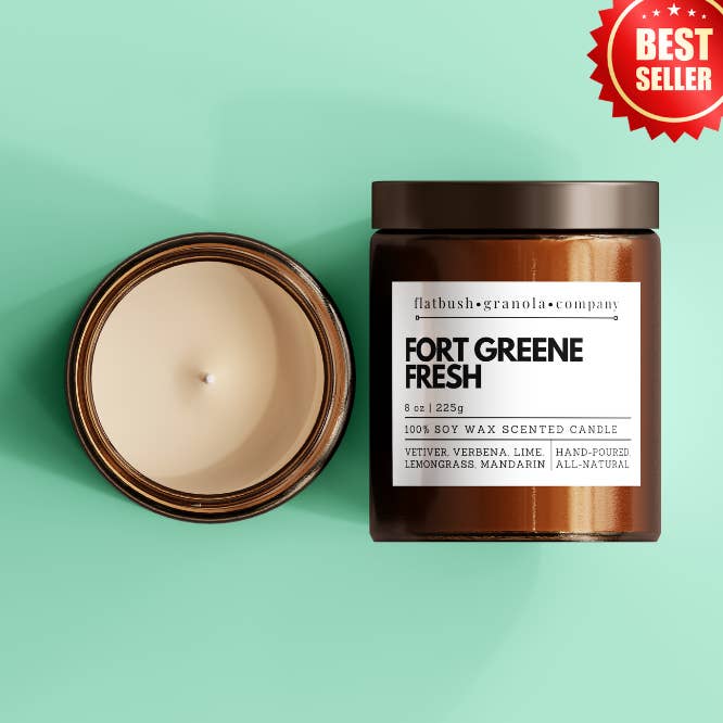 Fort Greene Fresh 100% Soy Wax Candle for wholesale by Flatbush Granola Company