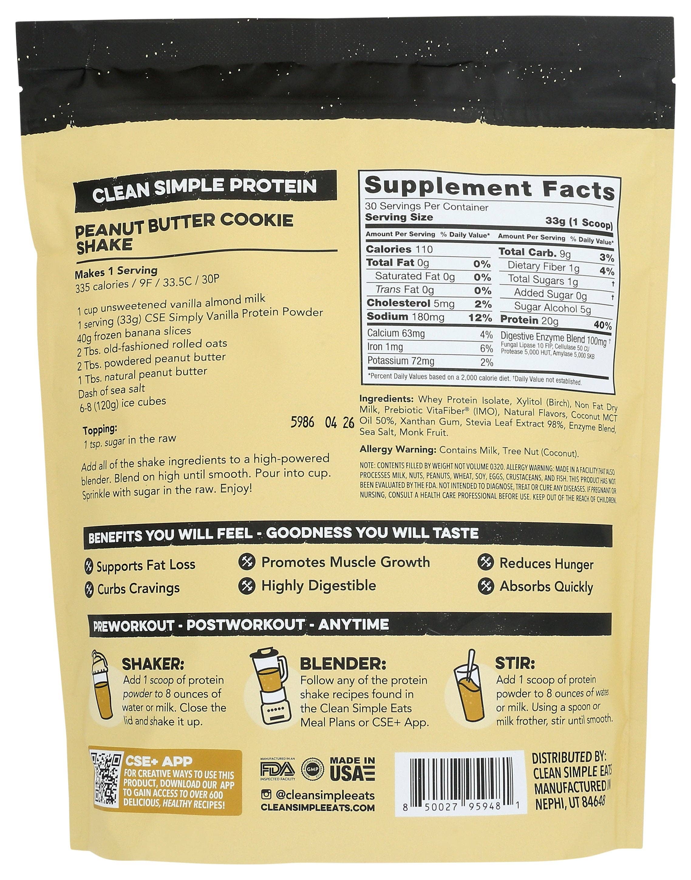 Everyday Supply Co - Wholesale Protein/Superfood Powder - CLEAN SIMPLE EATS PROTEIN POWDER VANILLA1