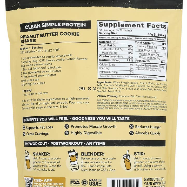 Everyday Supply Co - Wholesale Protein/Superfood Powder - CLEAN SIMPLE EATS PROTEIN POWDER VANILLA1