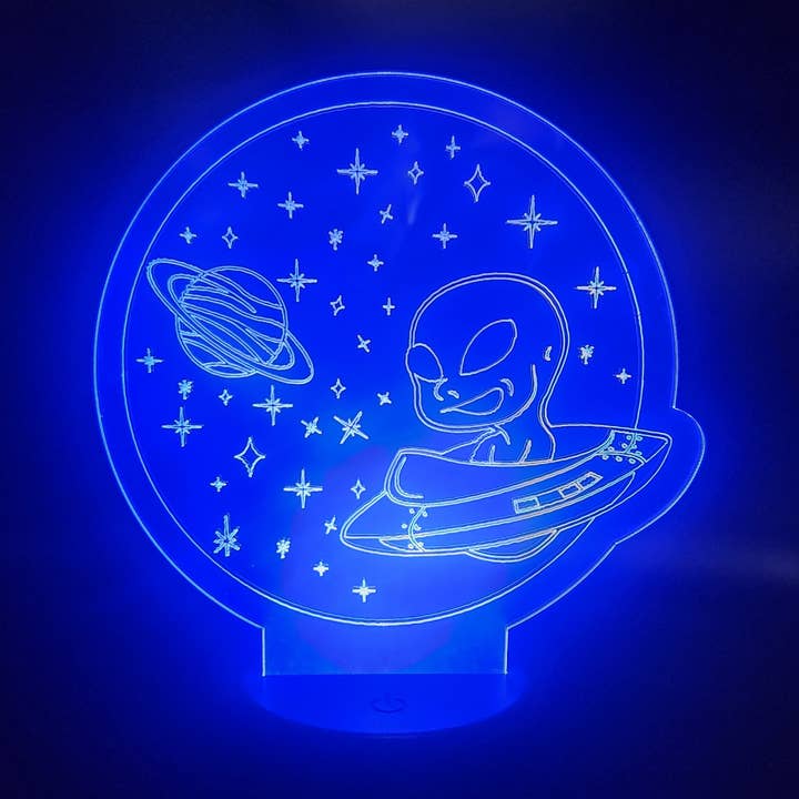 Retro Alien Lamp | UFO Alien Light | Novelty Desk Lamp Gift for wholesale by The 308 Collective