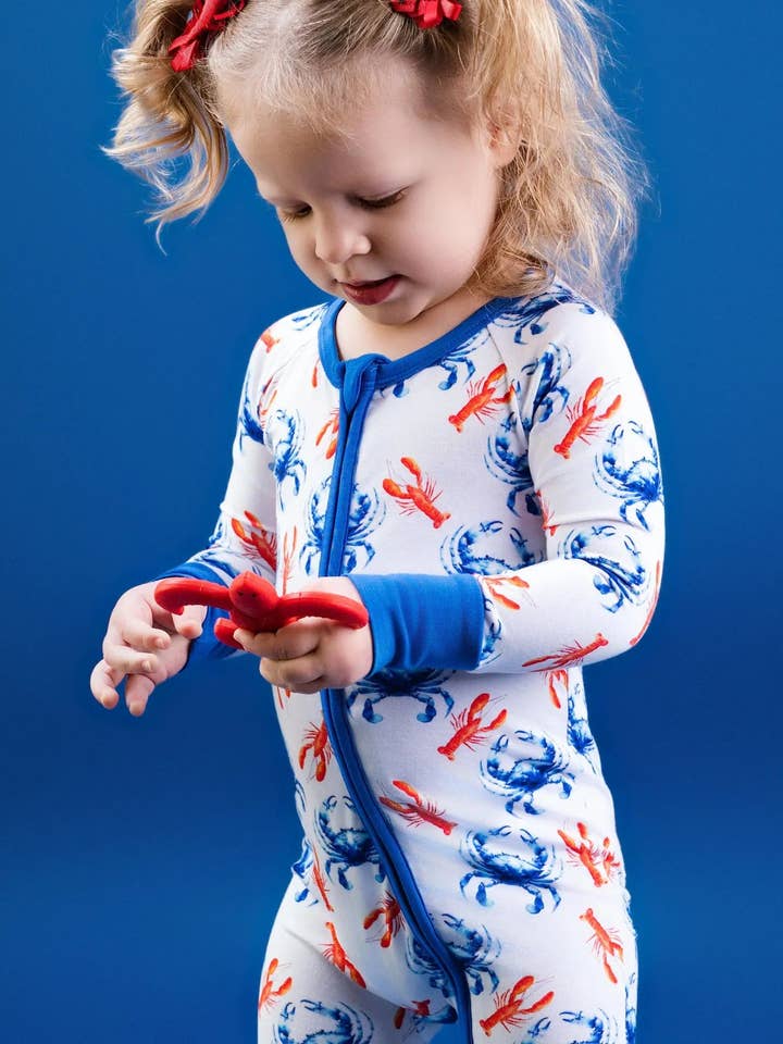 Crawfish and Crab Bamboo Zip-Up for wholesale by Pearls & Pelicans