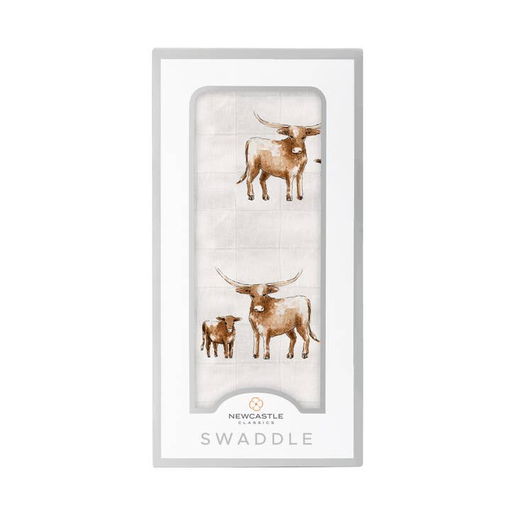 Longhorn Swaddle for wholesale by Newcastle Classics
