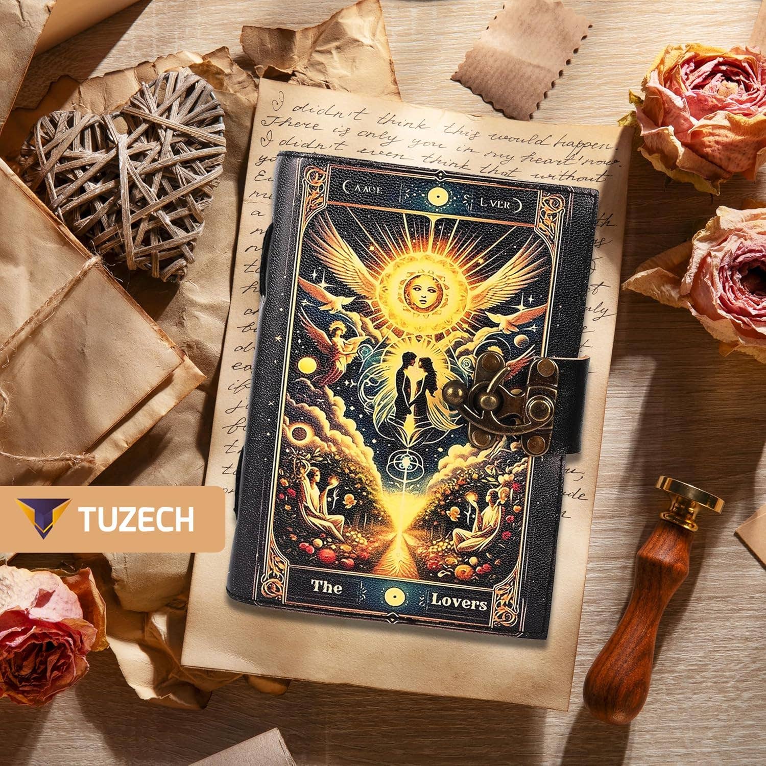 Tuzech Leather – wholesale Journal och dagbok – TUZECH läderklätt anteckningsbok med grimoirestil och ojämna kanter för män och kvinnor103