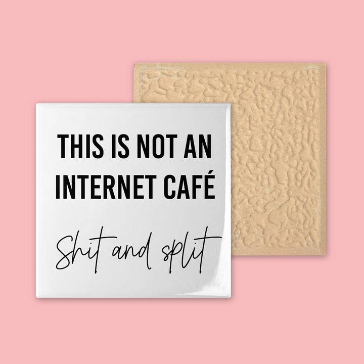 Divertente decorazione per WC e bagno in piastrelle di ceramica - Shit and split white per la vendita all'ingrosso da parte di Deadpixel