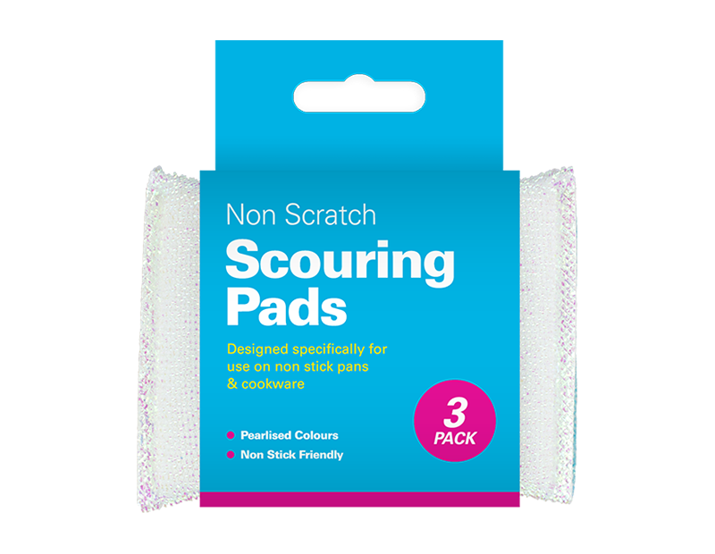 LMT-UK – wholesale Cleaning sponge – Pearl Non-scratch Scouring Pads - 3 Pack -50561703530900