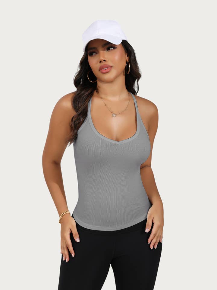 Anna Kaci Wholesale - Wholesale Tank Top - Women's - Women's V-Neck Tank Top with Spaghetti Straps99