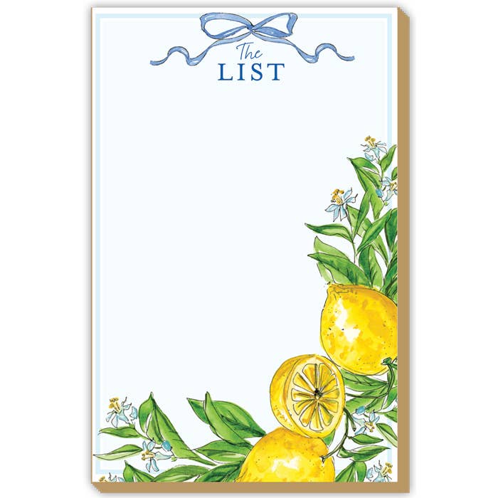 List Handpainted Lemons with Greenery Luxe Large Notepad for wholesale by RosanneBeck Collections