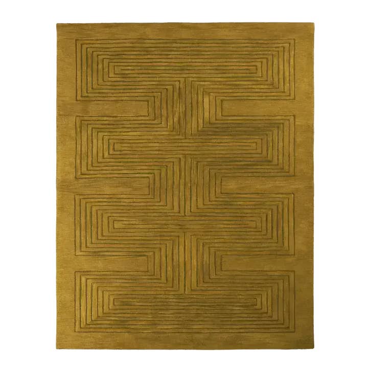 Turmeric Artic Geo Modern Hand Tufted Wool Rug for wholesale by Maia Homes