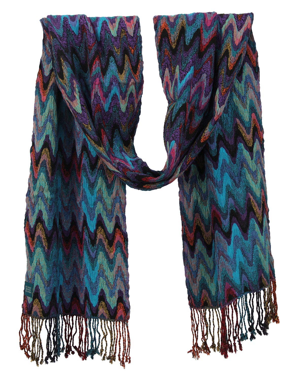 Sunshine Joy – wholesale Scarf – Unisex – Zig Zag Soul Scarf – Multi-Colored Long Scarf, 100% Viscose5