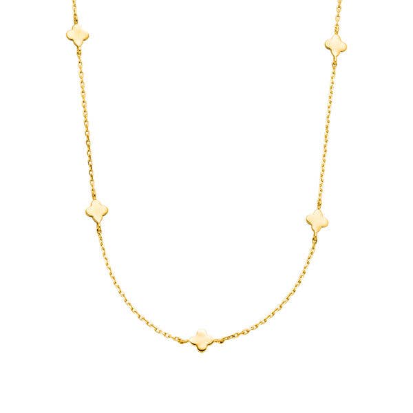 Halsband MINI Clover, 14 karat guld för wholesale av Leaf Jewelry