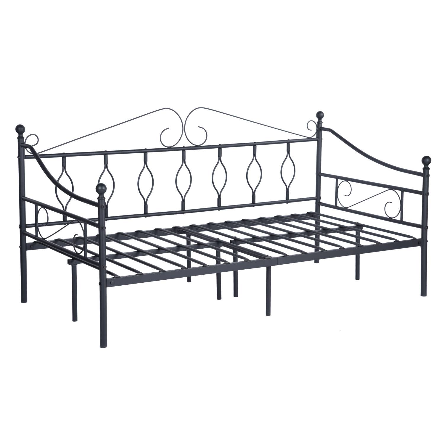 HOMYCASA DESIGN INC - Wholesale Bed - Twin Daybed Metal Platform Bed Frame SofaBed with Metal Slat3