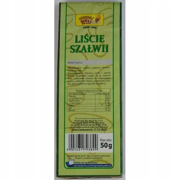 Royal Brand - Vente Herbes aromatiques - Feuilles de sauge coupées 50 g Royal Brand1