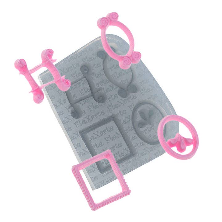 Moule à fondant en silicone pour cadre miroir Portia pour la vente par Flexarte USA