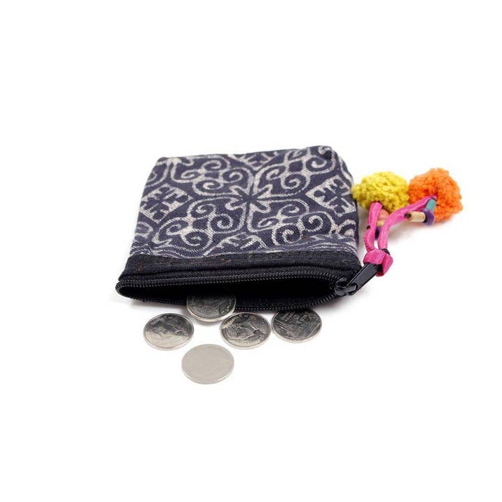 Lumily - Wholesale Coin Purse - Women's - Oasis Batik Coin Purse with Poms | Limited Edition- Thailand