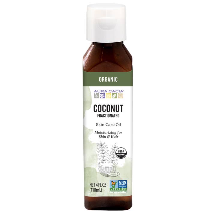 Organic Coconut Fractionated Hair & Skin Care Oil 4 Fl Oz for wholesale by Aura Cacia