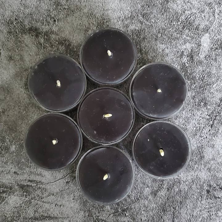 Black Tealight Beeswax Candles for wholesale by Happy Honey Bee Co.
