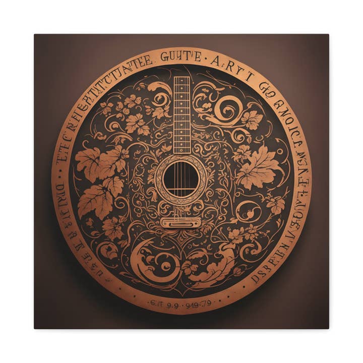 Immagine intagliata di chitarra, stampa, decorazione da parete, carta da galleria su tela per la vendita all'ingrosso da parte di Art Essential
