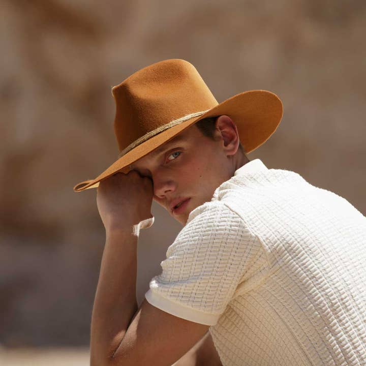 Copper Cobo Fedora Hat for Women in Cooper, 100% Bolivian Wool for wholesale on Faire