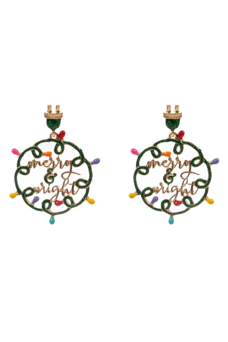 Designature New York - Venta al por mayor Pendientes colgantes - Pendientes navideños redondos esmaltados con forma de poste brillante2