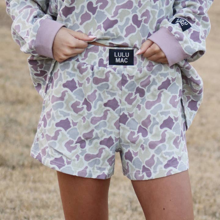 LM-WAFFLE SHORT-CAMO for wholesale by Girlie Girl Originals