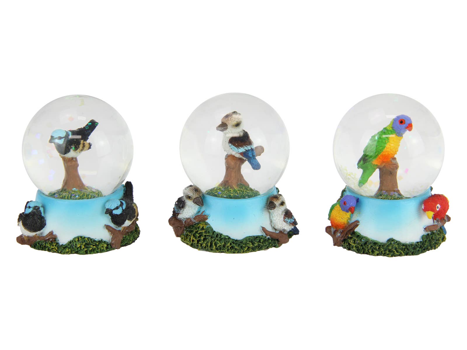 Cubby House by Malmar - Wholesale Decorative tabletop object - 45mm Parrot/Wren/Kookaburra Water Ball 3 Asstd0