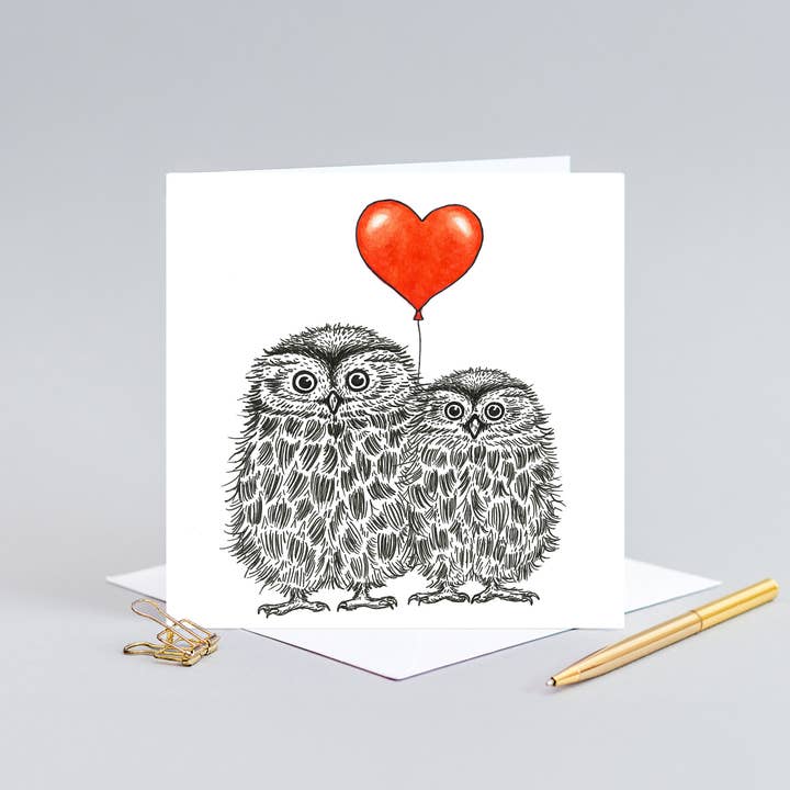 Wild Lines - Wholesale Love Card - Animal Love Card - Little Owls // Eco-friendly Cards // Wildlife Art Cards1
