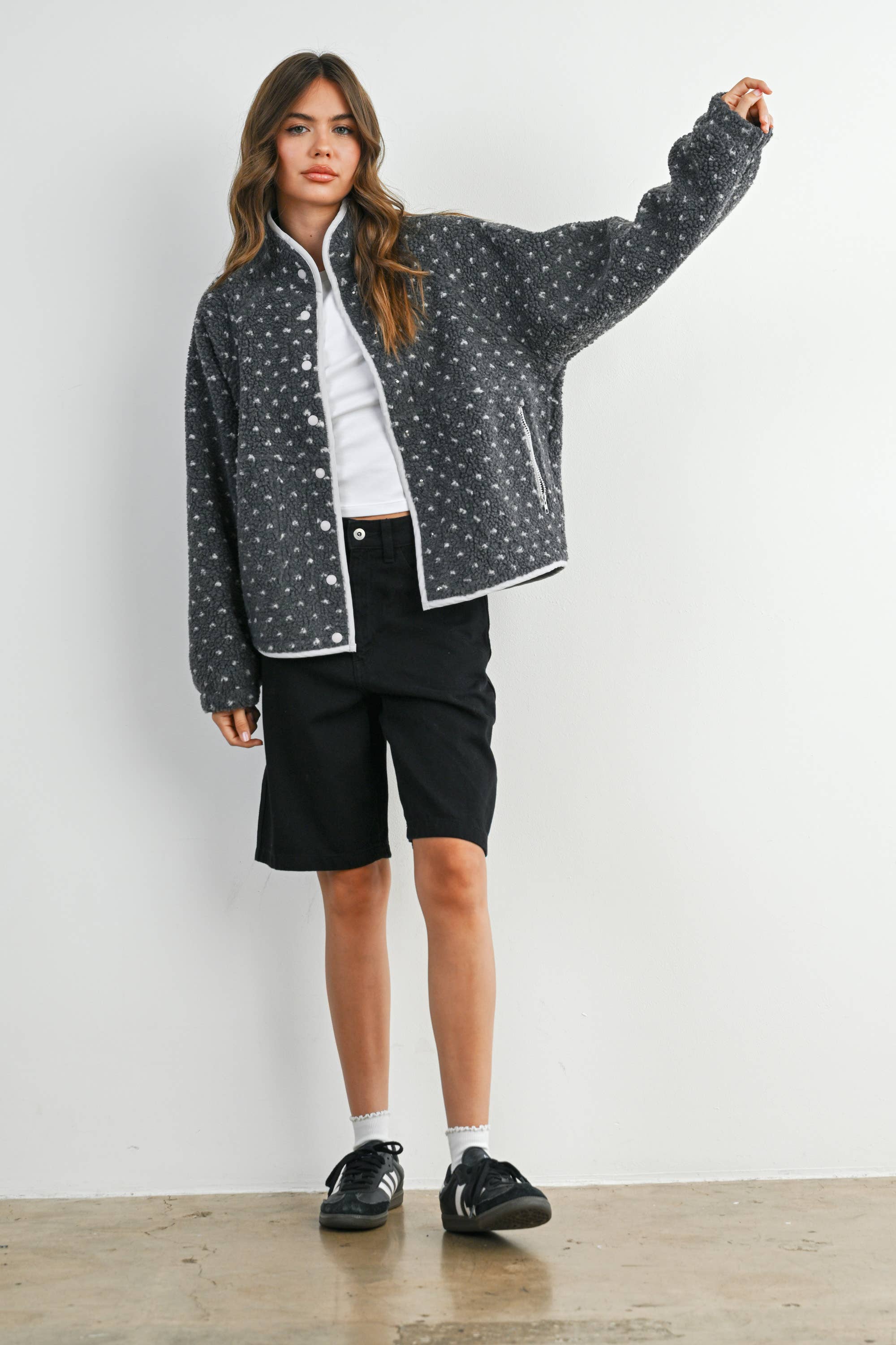 BUTTERMELON - Wholesale Jacket - Women's - High Pile Fleece Puffer Jacket - BMJ783132