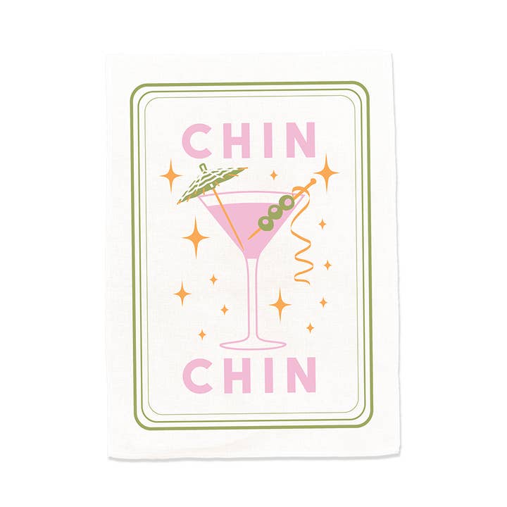 Happy Day People - Wholesale Tea towel - Chin Chin Printed Cotton Tea Towel0