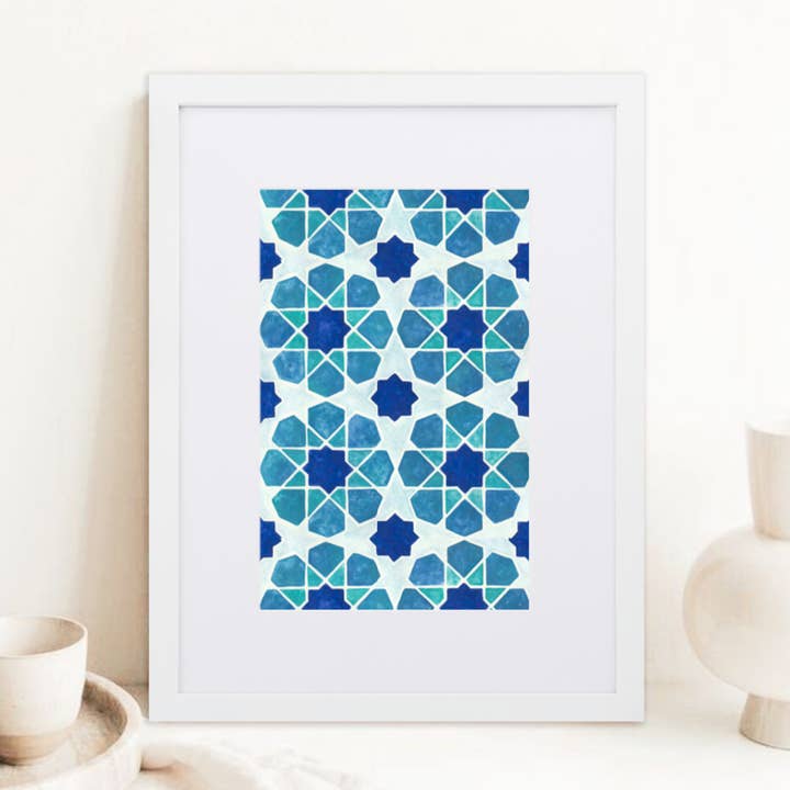 Art Print Watercolor Tiles. Geometry Art Print for wholesale by Capana