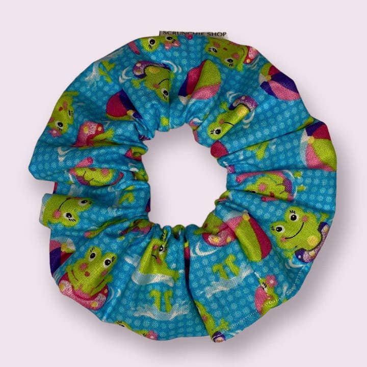 Haargummi mit Schwimmfröschen für den Großhandel von Scrunchie Shop