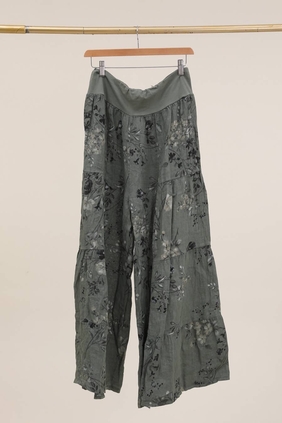 LÉA & LUC - Wholesale Pants - Women's - Floral print trousers in 100% Linen REF. 305262